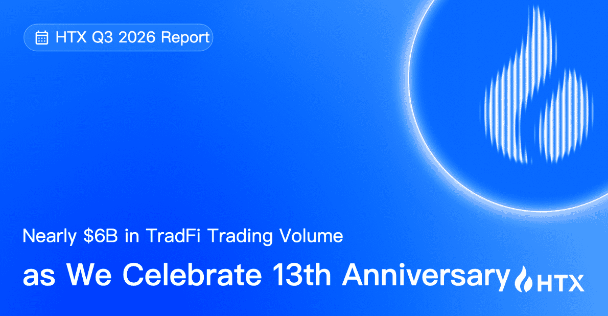 HTX Publishes Its Q3 2026 Scorecard: Cumulative TradFi Trading Volume Approaches $6B Amid 13th Anniversary Celebration
